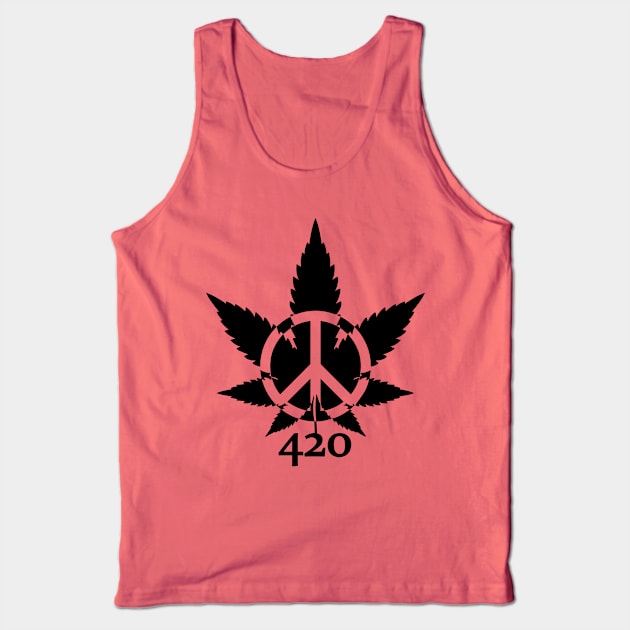 420 Peace Leaf Tank Top by defytees